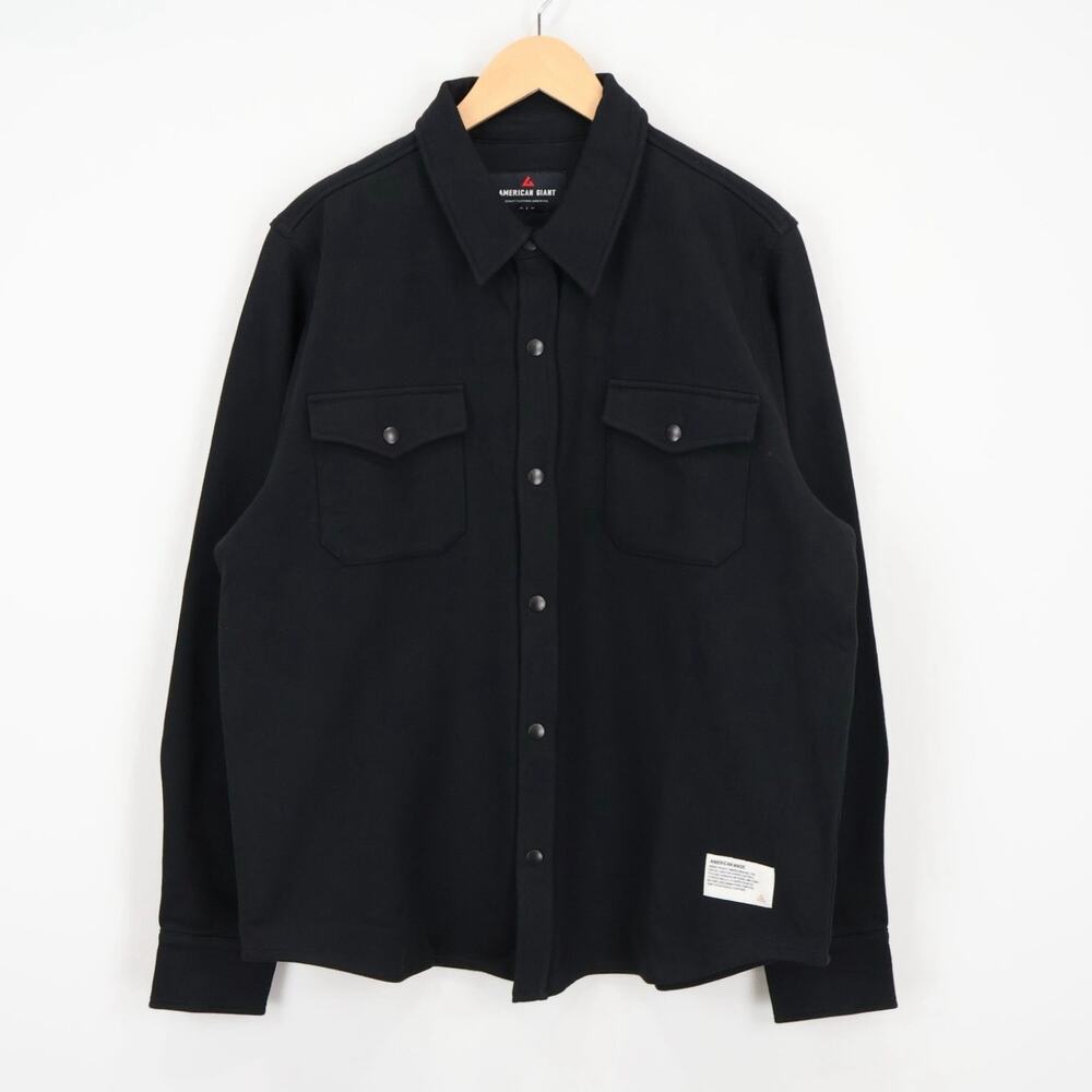 American Giant Black Lightweight Shirt Jacket